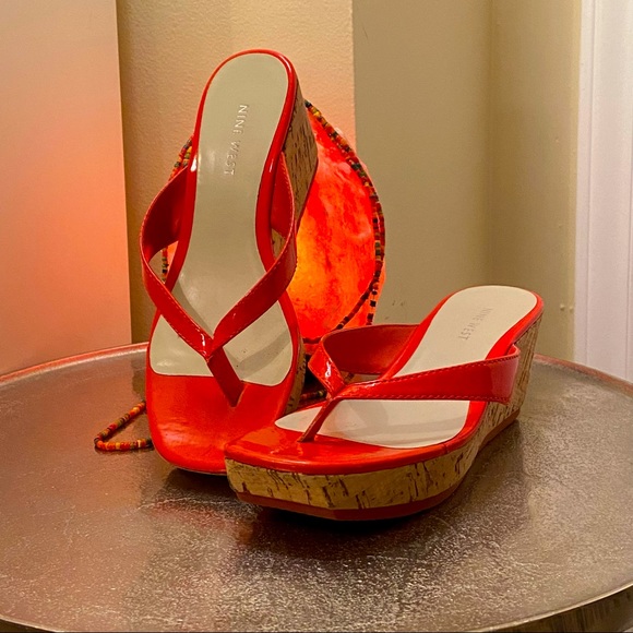 Nine West Shoes - Nine West Neon Cork Platform Flip Flop